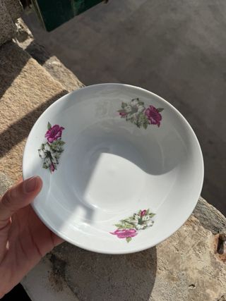 Cuenco de porcelana con flores 18 cm
