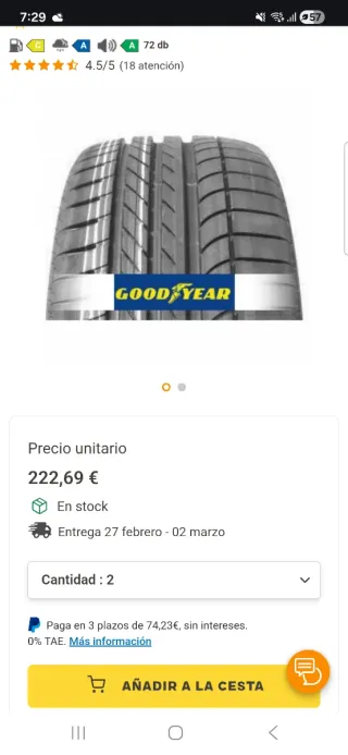 LLANTAS BMW X5 / X6 GOODYEAR RUNFLAT NUEVAS