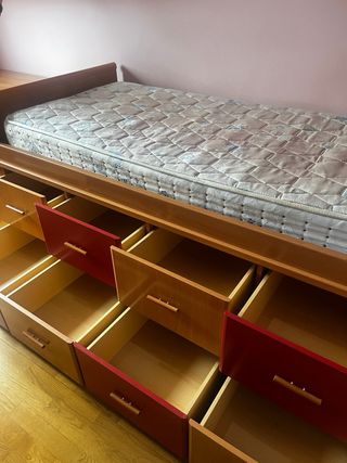 Cama nido con cajones y escritorio