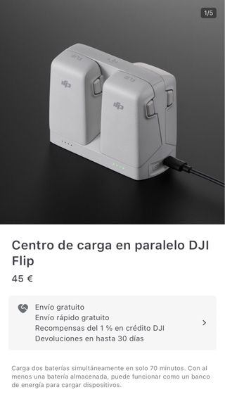 2 Baterías DJI Flip y Centro de Carga en Paralelo