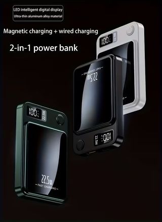 Batería Externa Inalámbrica con Carga Magnética