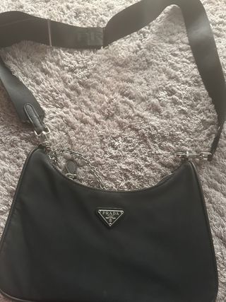Bolso Hombro Nylon Negro Prada Re-Edition