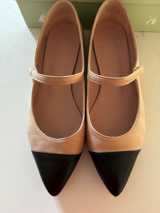 Merceditas Nude y Negro Bohemian Shoes