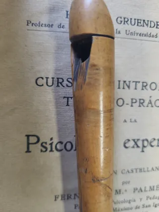 Flauta dulce de madera antigua