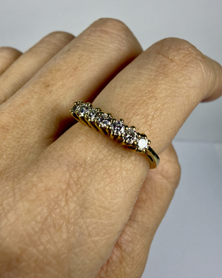 Anillo Oro 18k 7 Diamantes