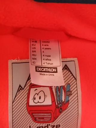 Chaqueta esquí niño naranja y azul