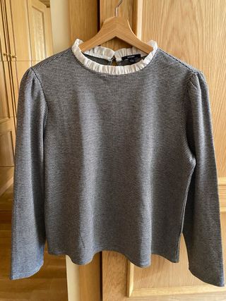 Jersey Kiabi Cuadros Blanco y Negro Talla L