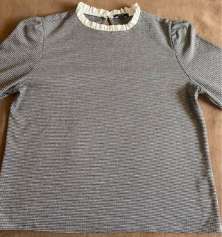 Jersey Kiabi Cuadros Blanco y Negro Talla L