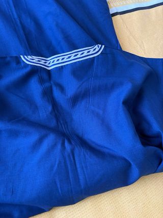 Chilaba larga bordada azul talla única