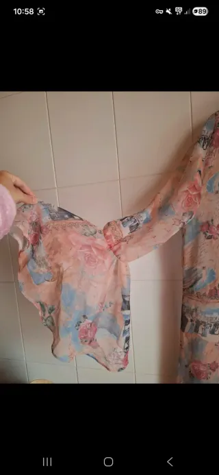 Pareo rosa estampado talla única