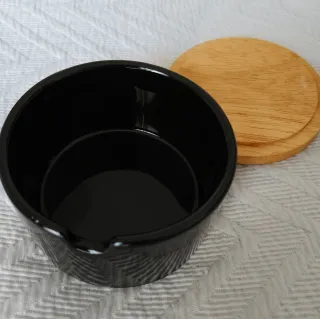 6 platos café porcelana + azucarero negro