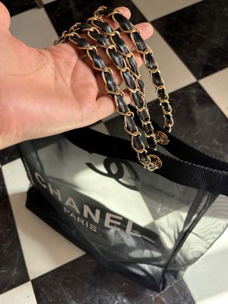 Borsa Tote Chanel Nero a Maglia VIP