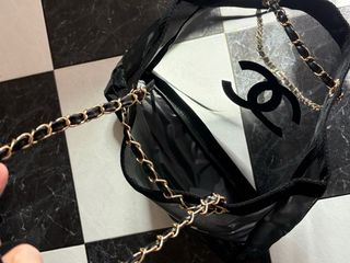 Borsa Tote Chanel Nero a Maglia VIP