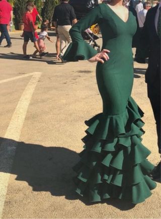 Traje Flamenca Sibilina Verde Botella