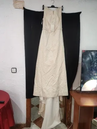 Vestido de Novia Beige/Blanco