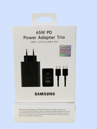 Cargador Samsung 65W PD Adaptador Trio + Cable