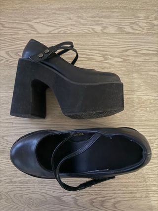 Zapatos de plataforma negros talla 35
