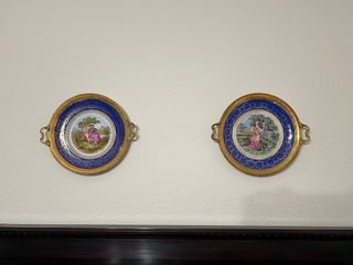 Platos de porcelana antiguos decorado dorado