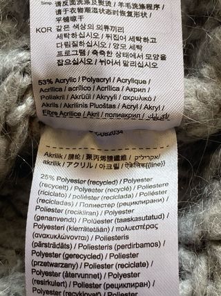 Jersey Esprit lana/alpaca cuello alto gris M