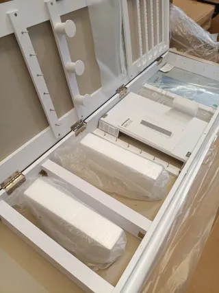 SONGMICS Espejo Joyero con 6 LEDs, Armario de Joya