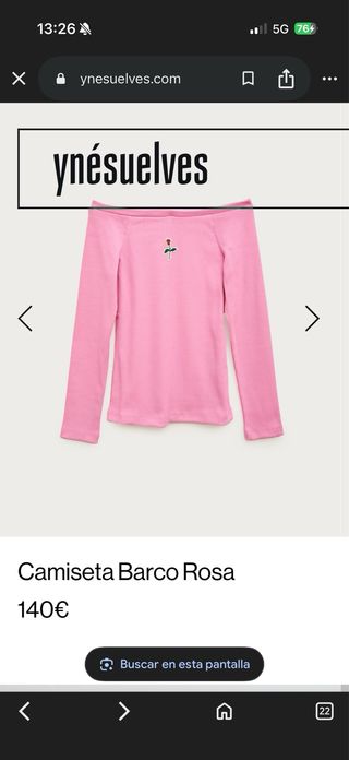 Camiseta barco rosa con rosa bordada