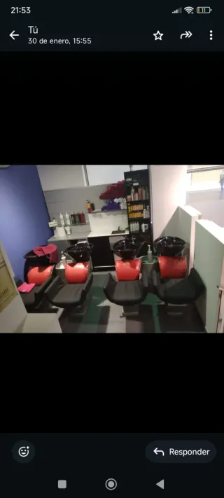 Mueble peluquería con lavabo