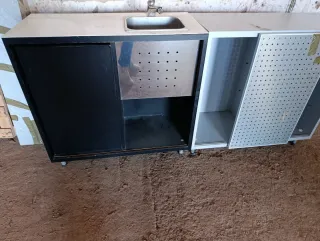 Mueble peluquería con lavabo