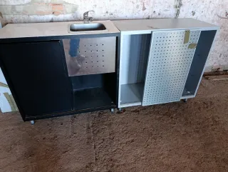 Mueble peluquería con lavabo