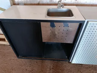Mueble peluquería con lavabo