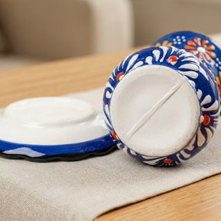 Vasetto turco, ceramica Iznik, piattino