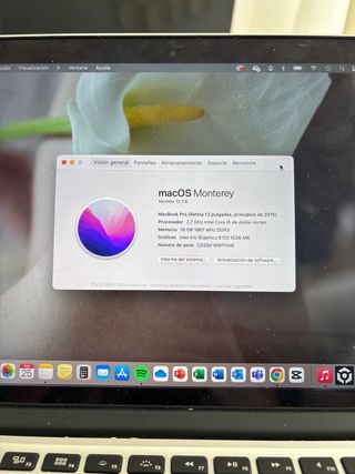 Macbook Pro 2016 Plata, 16GB 13 pulgadas