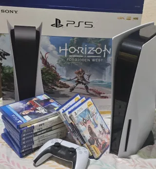 PLAY 5 CON 2 MANDOS Y 10 JUEGOS. PERFECTO ESTADO