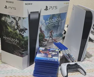 PLAY 5 CON 2 MANDOS Y 10 JUEGOS. PERFECTO ESTADO