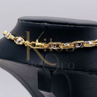 CADENA BARBATE CLAVOS BICOLOR. Oro 18K.