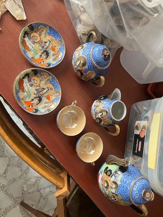 Juego de té porcelana antiguo