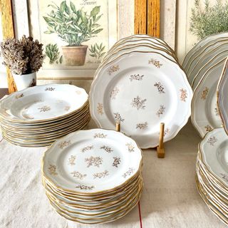 Vajilla francesa vintage – 6 platos postre 19,5 cm