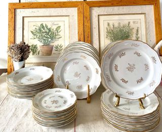 Vajilla francesa vintage – 6 platos postre 19,5 cm