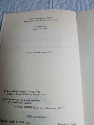 Thomas Mann Historia De Una Disonancia