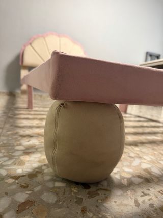 Cama infantil 90x200cm rosa y beige