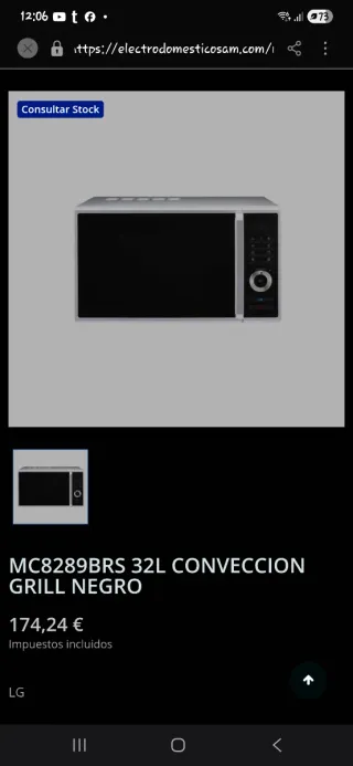 Horno Microondas LG 32L Convección