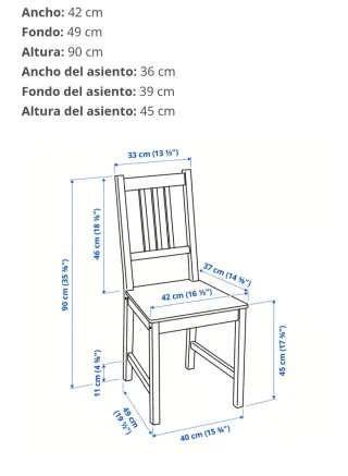 Sillas de comedor de madera (20€ cada una)