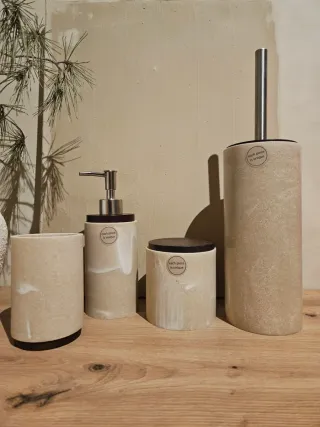 Conjunto complementos baño piedra