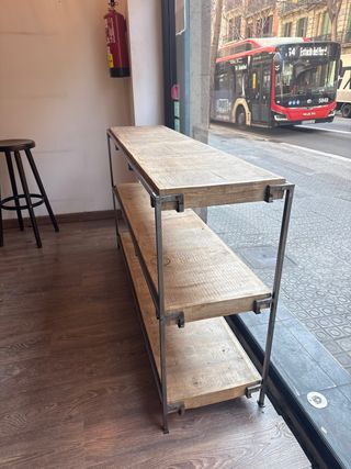 Estantería madera y hierro 3 baldas