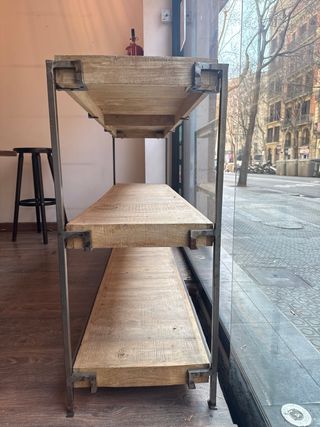 Estantería madera y hierro 3 baldas