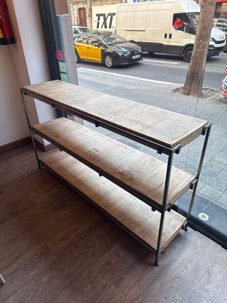Estantería madera y hierro 3 baldas