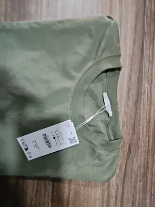 Camiseta Zara Verde Caza Hombre