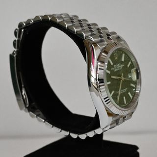 Rolex Datejust 36mm Green Palm Bisel Oro Blanco