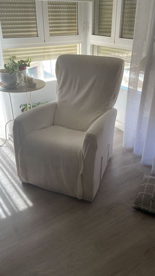 Sillón reclinable cómodo con funda, leer o relax