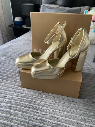 Tacones Melody dorados plataforma