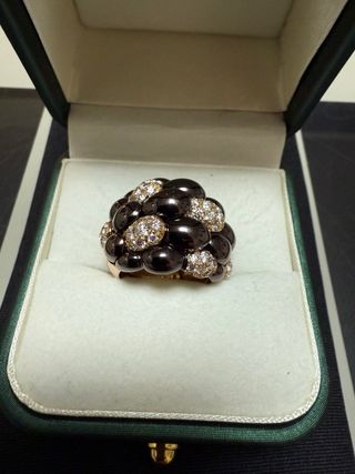 Anillo Oro Diamantes Negro